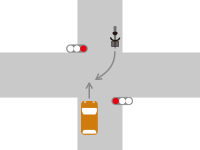 信号機がある交差点での直進車と対向右折車との交通事故4-2