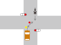 信号機がある交差点での直進車と対向右折車との交通事故5-2