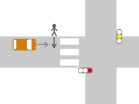 横断歩道手前での直進車との交通事故3