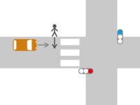 横断歩道手前での直進車との交通事故5