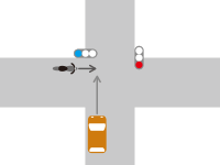 信号機がある交差点での直進車同士の交通事故1-2