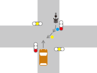 信号機がある交差点での直進車と対向右折車との交通事故2-2