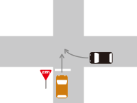 信号機がない交差点での右折車と直進車との交通事故4-3