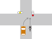 信号機がある交差点での同一方向に進行する直進車と右折車との交通事故2-2