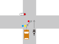 信号機がある交差点での同一方向に進行する直進車と右折車との交通事故3-2