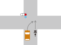 信号機がある交差点での同一方向に進行する直進車と右折車との交通事故3-3