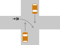 信号機がない交差点での直進車と右折車との交通事故2-2