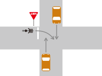 信号機がない交差点での直進車と右折車との交通事故3-6