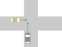 十字路交差点における直進車同士の事故