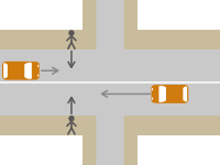 横断歩道のない交差点での交通事故1
