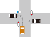 【自動車同士の事故】信号機がある交差点における直進車同士の交通事故の過失割合