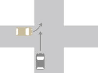 信号機がない交差点での左折車と直進車との交通事故2