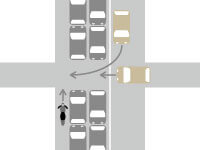 渋滞している道路での交通事故1