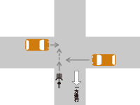 【自動車と自転車の事故】一方通行違反がある場合の信号機がない交差点における直進車同士の交通事故の過失割合