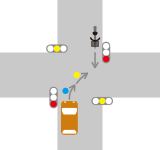 信号機がある交差点での直進車と対向右折車との交通事故2