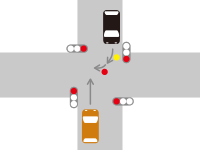 【自動車同士の事故】信号機がある交差点における右折車と直進車の交通事故の過失割合