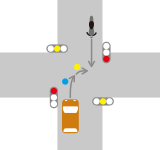 信号機がある交差点での右折車と直進車との交通事故2