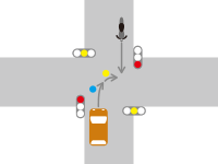 【自動車とバイクの事故】信号機がある交差点での右折車と直進車との交通事故の過失割合