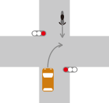 信号機がある交差点での右折車と直進車との交通事故4