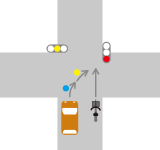 信号機がある交差点での同一方向に進行する直進車と右折車との交通事故2