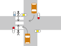 黄信号で進入してきた右左折車との交通事故1