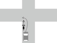 直進する単車（バイク）を自動車が追い抜いて左折した場合
