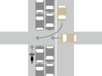 渋滞している道路での交通事故